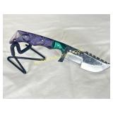 Damascus Knife, 10in Steal - Havy Duty Wilderness