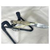 Damascus Knife, 4.5in Steal -  Miniature Folding