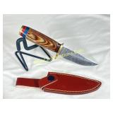 Damascus Knife, 8in  Steal -  Timber Rattler