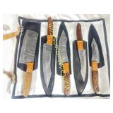 Damascus Knife, 12in, 11in, 11in, 10in, 9inch - 5