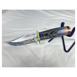 Damascus Knife - 8in Steal, Trailing Point