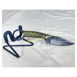 Damascus Knife - 8in Steal, Custom Tactical Ring