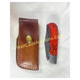 Damascus Steel - 7" Contiured Reddish - Brown
