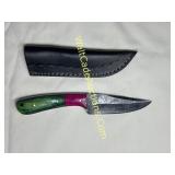 Damascus Knife - 8" Rustic - Finished Steel Blade