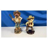 Cowboys Statues -  (2) 11in Tall & 8in Tall