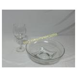American Cut Glass Centerpiece Bowl & Wine Glass 2