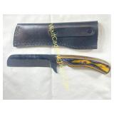 Damascus Knife - 8in Steal, Hand Forged Camp