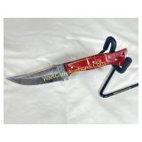 Damascus Knife - 8in steal, Trailing Point