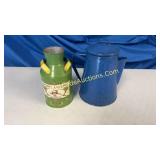 Coffee Percolator & John Deer Milk Tin