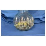 Pumpkin Shaped Clear Glass Jar - Height: 11in,
