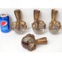 4 Antique Brass Claws & Glass Ball Feet