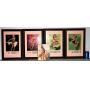 4 Vintage Framed Pinup Calendar Months w Book