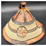 Vintage Fulani Hat African Handmade Conical Fiber