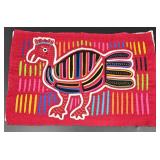 Bird Mola Hand Made Fabric Art Cuna Indians Panama