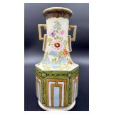 Antique Nippon Hand Painted Vase w Gold Highlights