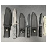 3 Fixed Blade Hunting, Fighting Knives