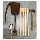 Shovel, Axe Handles, 2-Bit Axe, Scythe Blade +