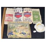 4 Vintage Canvas Lead Shot Bags, Needlepoint +