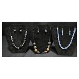 3 Fashion Necklace & Earrings Sets w Displays