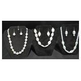 3 Fashion Necklace & Earrings Sets w Displays