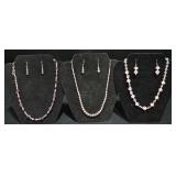 3 Fashion Necklace & Earrings Sets w Displays