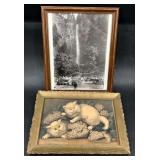 2 Vintage Framed Art - 1920