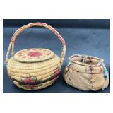 2 Hand Crafted Native American Baskets - Cherokee