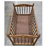 Vintage Wooden Baby Crib Basinett