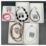 5 Necklace & Earring Jewelry Gift Sets- Handmade