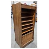 Antique Tambour Filing Cabinet w Rollup Door