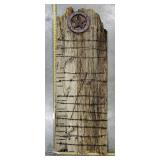 Hanging Display of Antique Barbwire on Barn Wood
