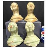 4 Antique Cast Iron Eagle Claw & Ball Bathtub Feet