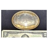 100 Year Old Engraved Silver Belt Buckle