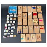 75 Paired Pierced Earrings- Most Vintage + Box Set