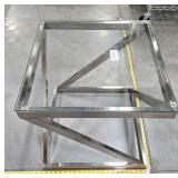 Modern Tempered Glass & Chrome Cocktail Table