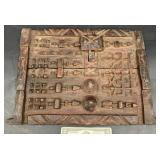 Vntg African Dogon Hand Carved Wood Granery Door