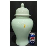 Celadon Green Ginger Jar Storage Vessel, Decor