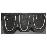 3 Fashion Necklace & Earrings Sets w Displays