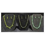 3 Fashion Necklace & Earrings Sets w Displays