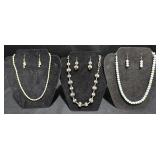 3 Fashion Necklace & Earrings Sets w Displays