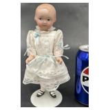 Armand Marseille Signed German Bisque Doll w Stand