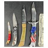 4 Vintage Pocket Knives - American Hunter +