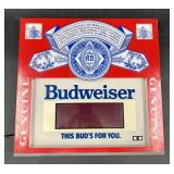 Budweiser Advertising Bar Sign Light Works
