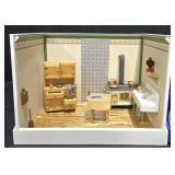 Diorama of Mini Vintage Kitchen Dollhouse Room