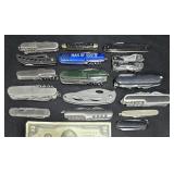 Lot of 16 Pocket Knives & Multitools