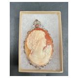 Large Sterling Silver Cameo Pendant