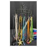 Colorful Slab Glass Pendant Necklaces on Display