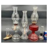 5 Vintage Glass Lanterns w Chimneys