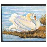 Swan Original Painting by Blue Bond