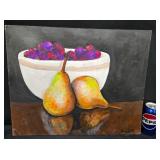 Bowl with Fruit Original Painting by Blue Bond